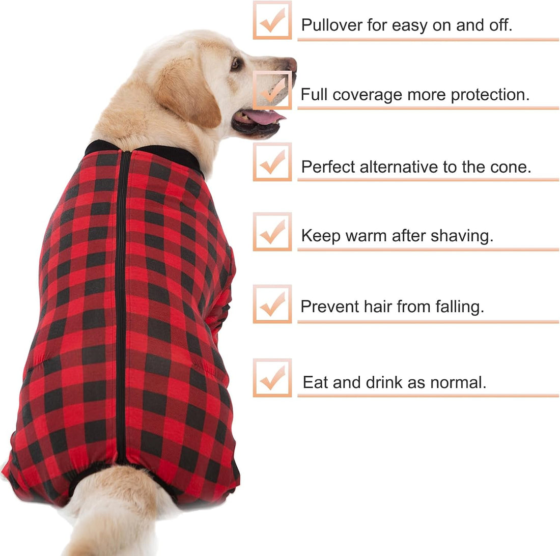 Dog Recovery Suit Full-Zipper After Post-Surgery Large Medium Dogs
