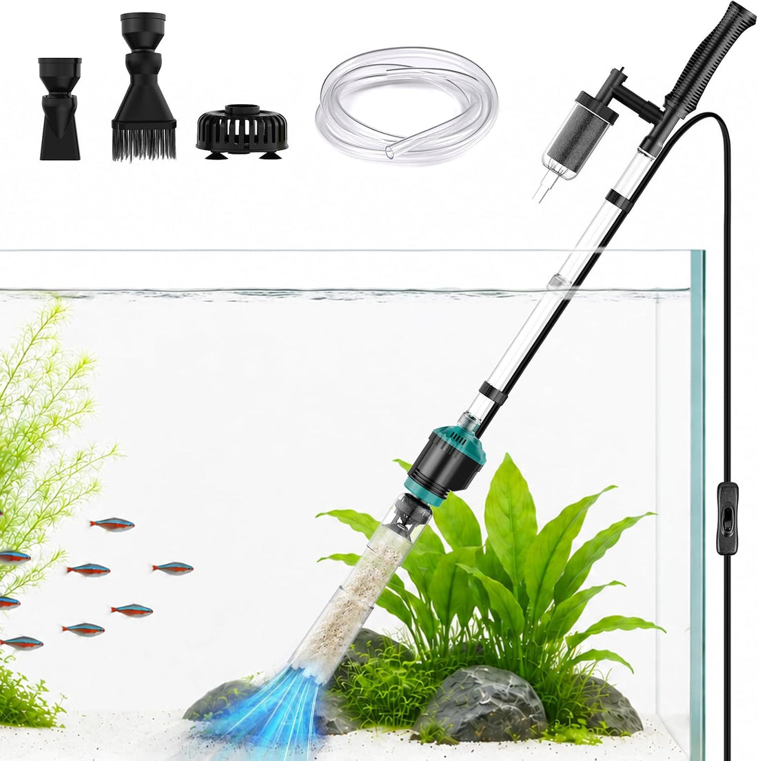 Electric Aquarium Gravel Cleaner and Water Changer with Filter 16w