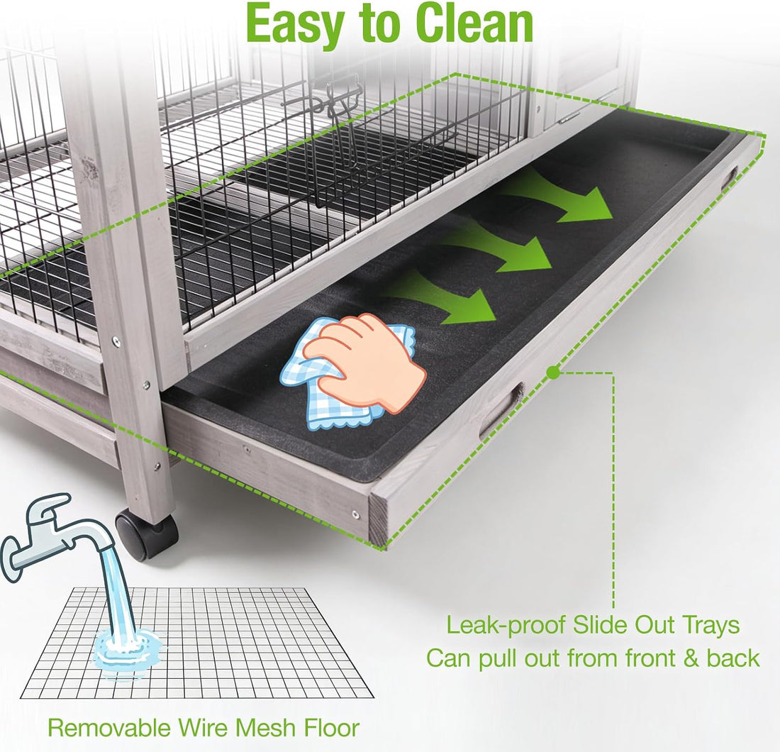 Aivituvin Rabbit Cage Indoor for 1-2 Bunnies