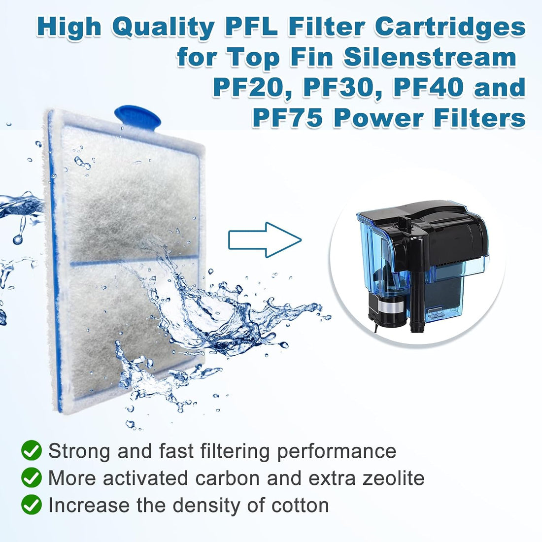 driamor 16 Pack PF-L Fish Tank Filter Cartridges Compatible with PF20