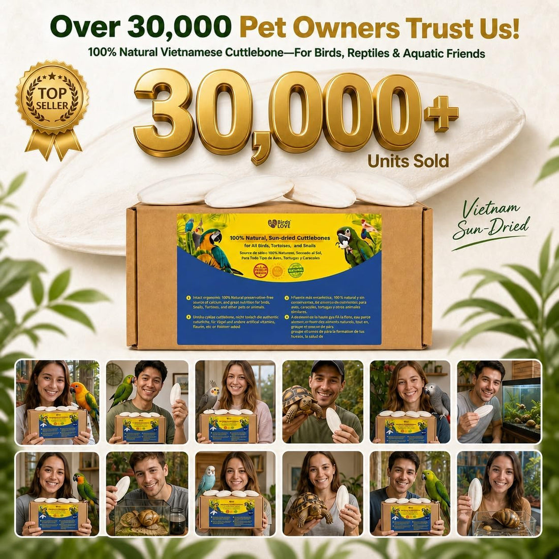 Birds LOVE 3.5-4โณ Cuttlebone for Birds