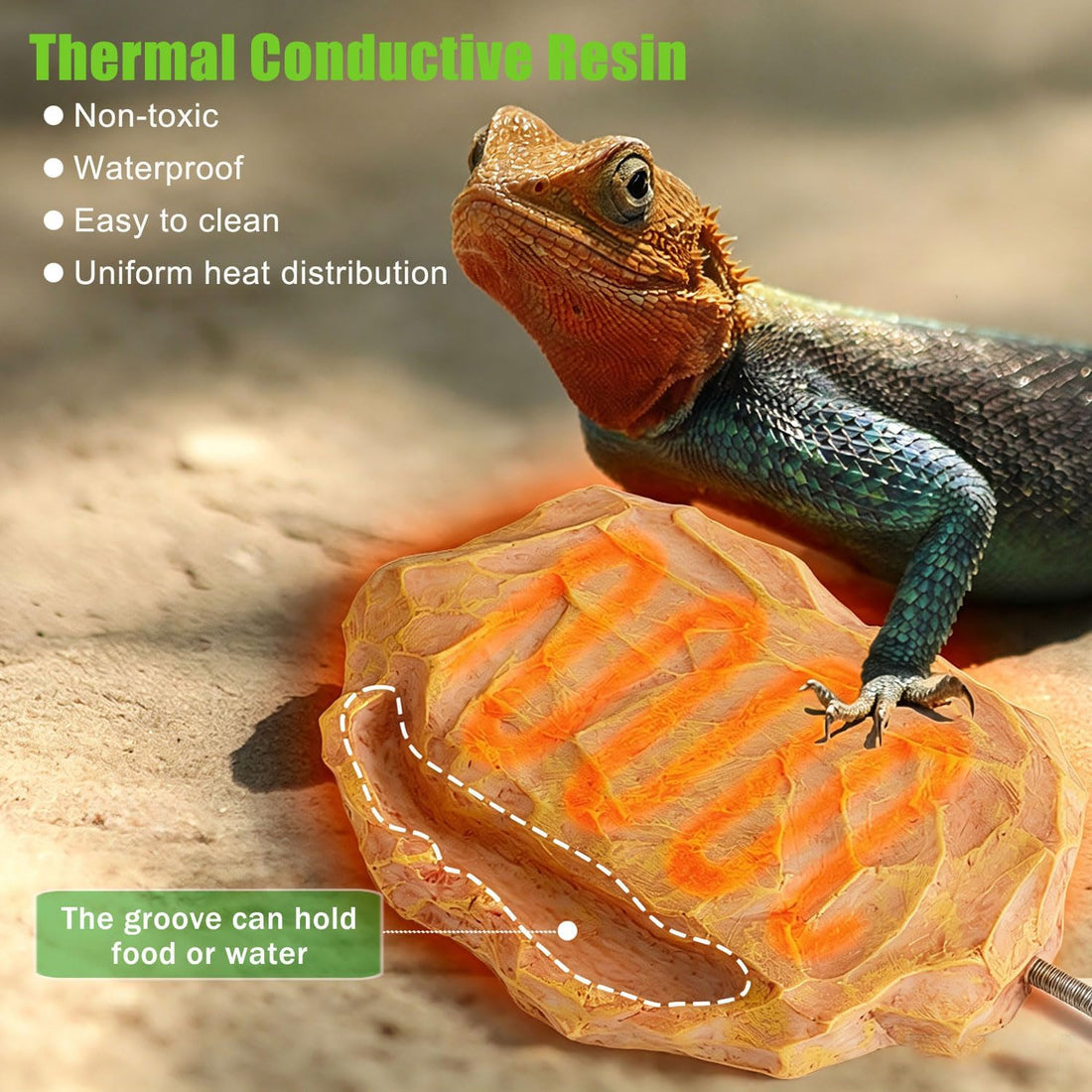 Bearded Dragon Basking Platform, Heating Pad for Reptiles