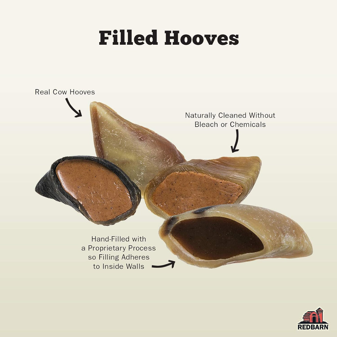 Redbarn Pet Products Filled Hooves-Cheese n' Bacon for Dogs