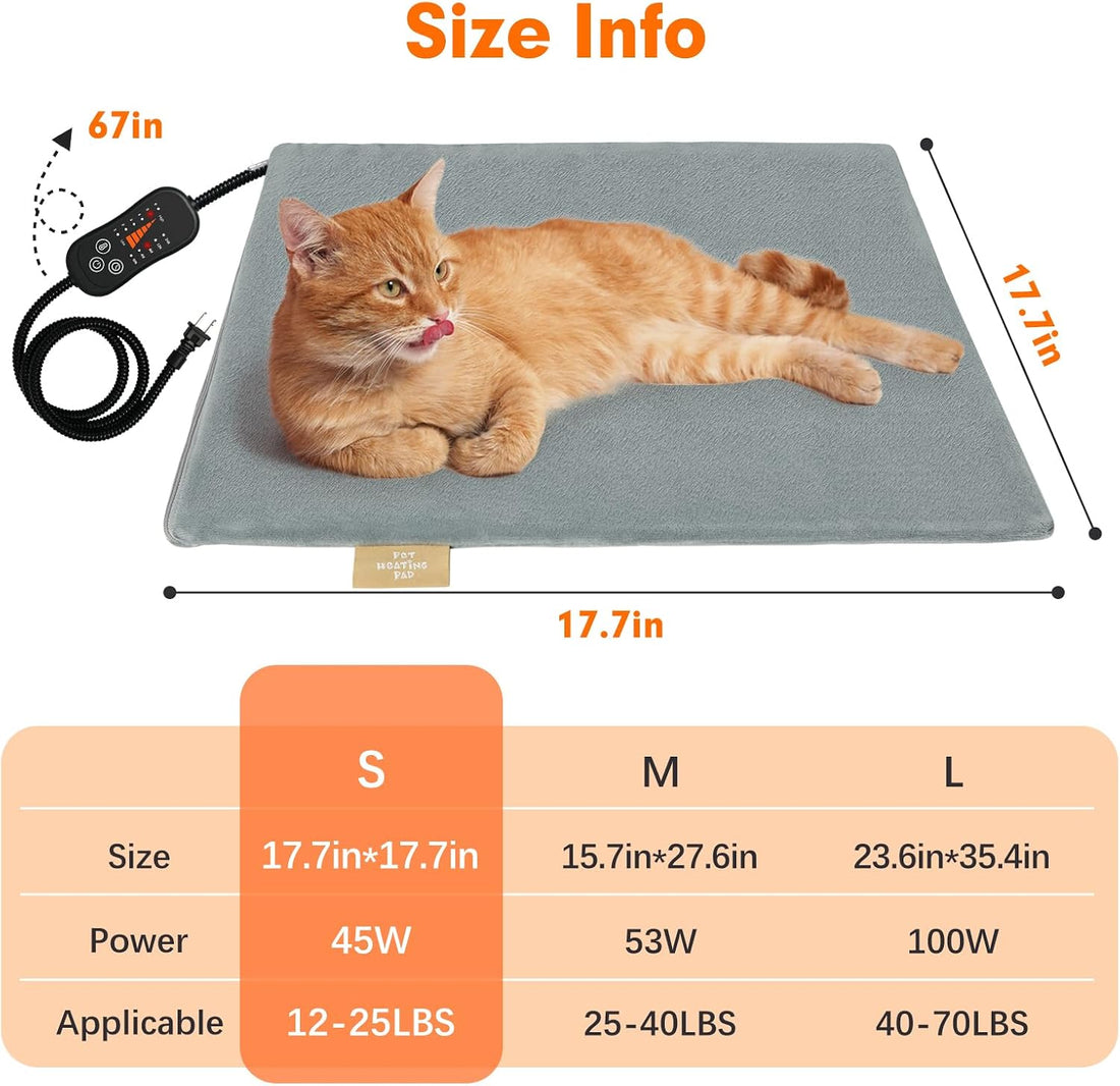 Vannon Pet Heating Pad for Dogs & Cats, Adjustable Heat with Timer