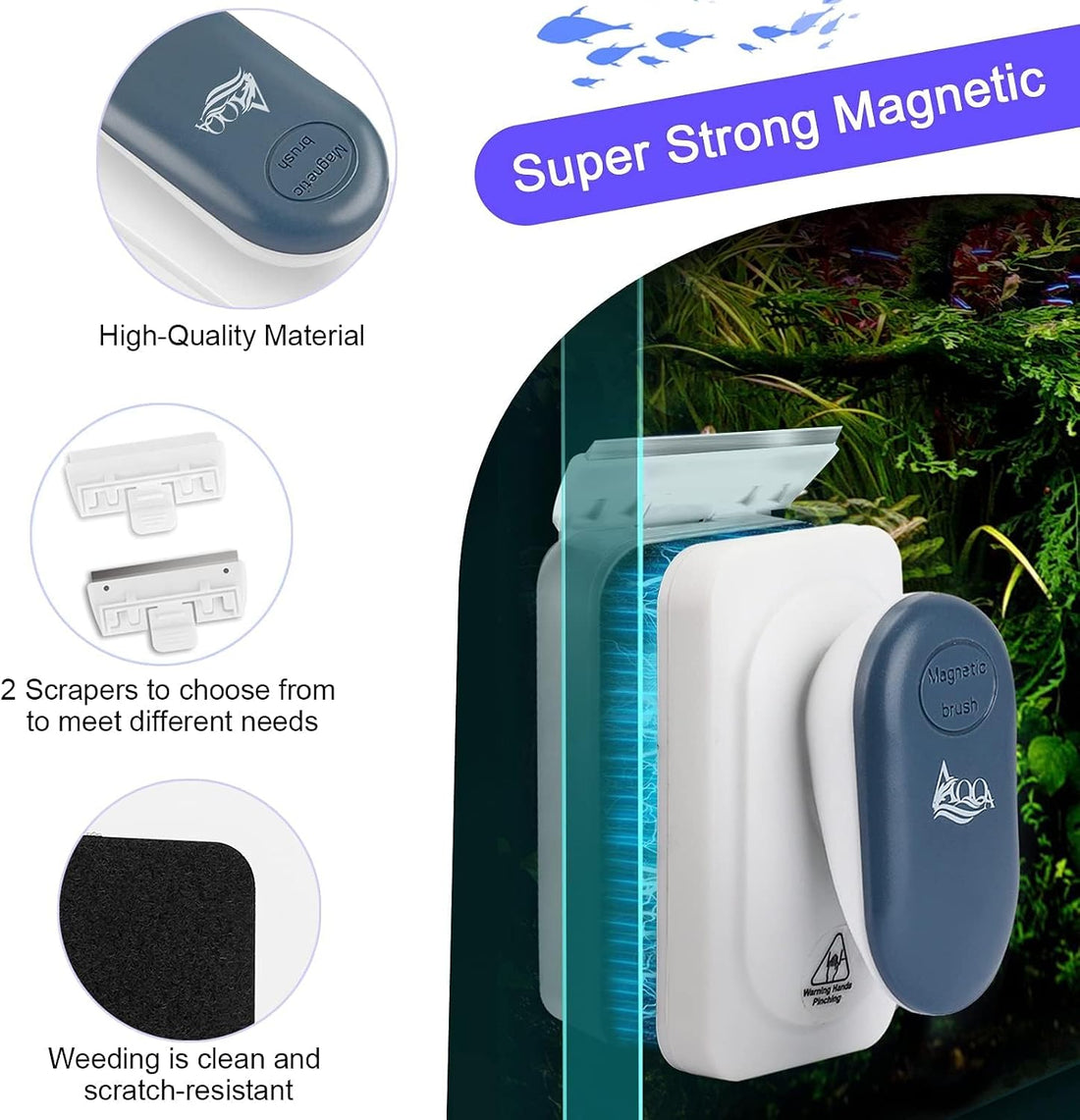 AQQA Aquarium Strong Magnetic Cleaner Brush