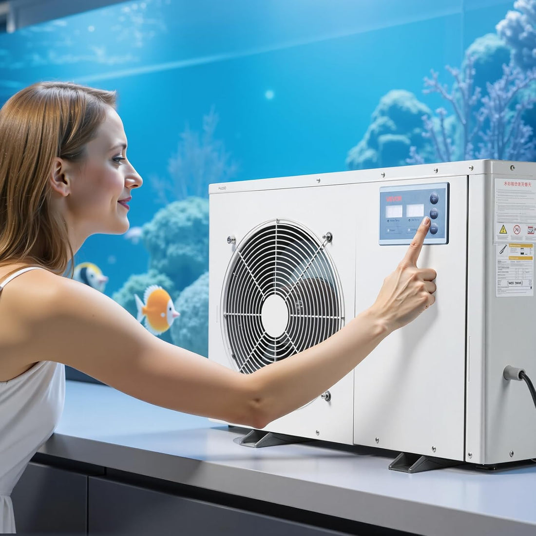VEVOR Aquarium Chiller 150Gal 1/2HP Quiet Cooler with Titanium