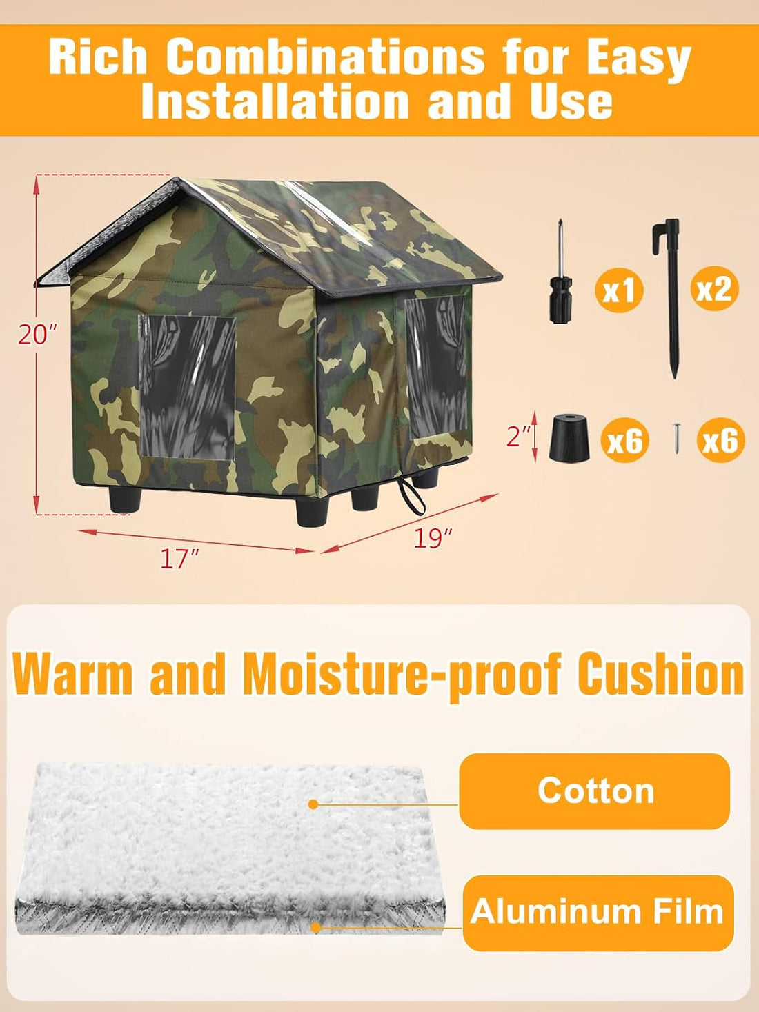 Elevated Insulated Outdoor Cat House Weatherproof