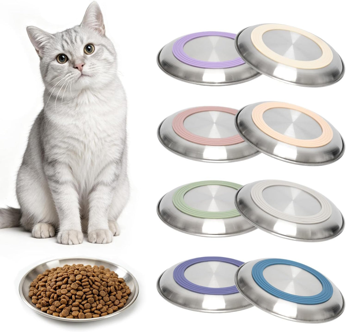 8 Pack Stainless Steel Cat Food Bowls