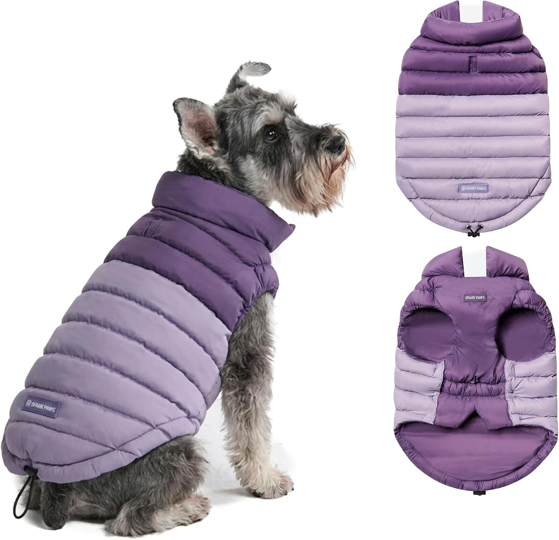 Spark Paws Dog Puffer Jacket, Winter Coat for Small Medium Large Dogs