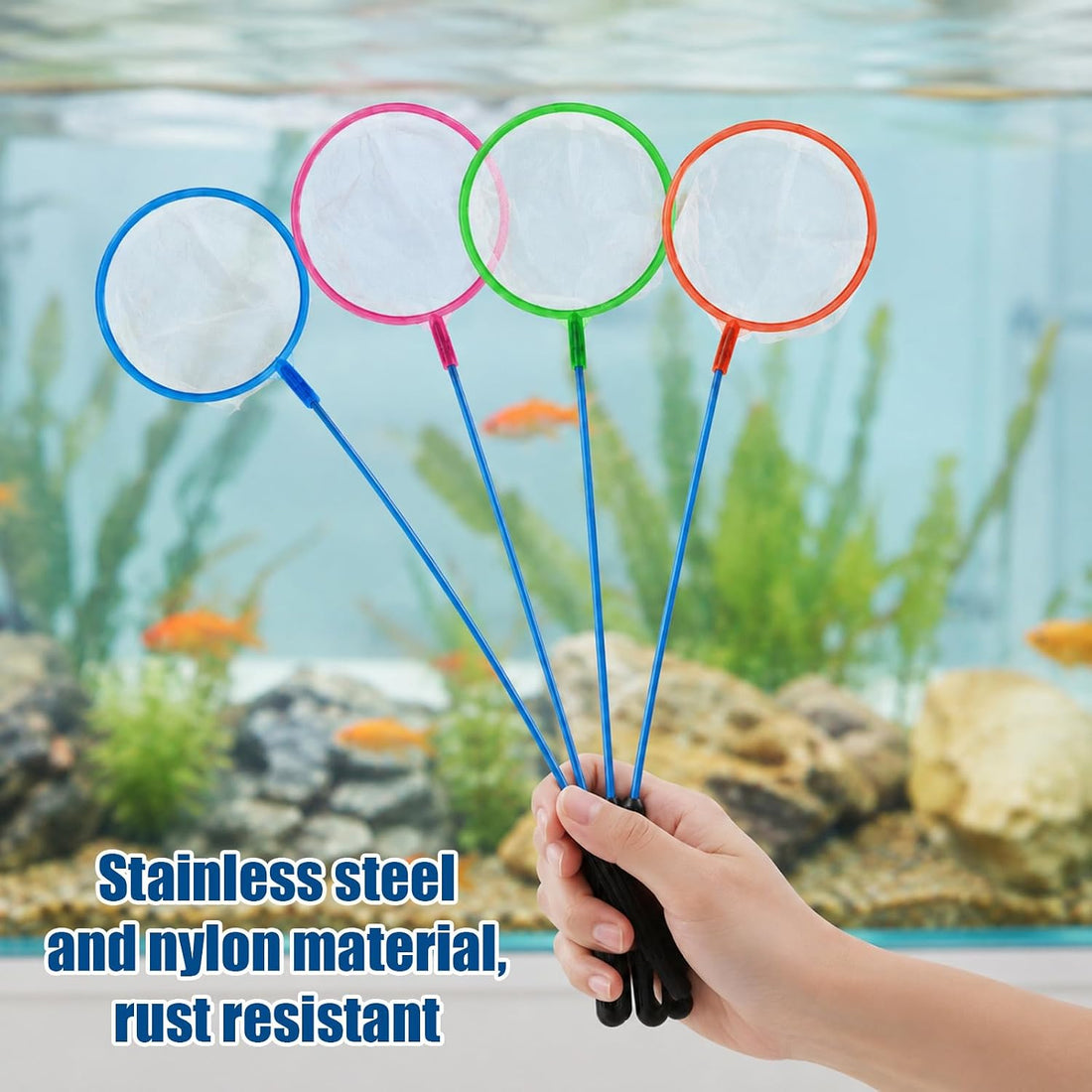 4PCS Aquarium Fish Nets, Plastic Artemia Sieves, 12.6Inch
