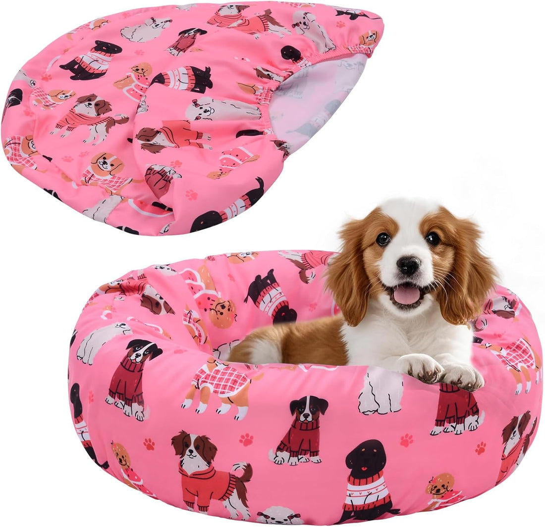 Round Dog Bed Cover Washable Elastic Edged 30×9.8 Inch