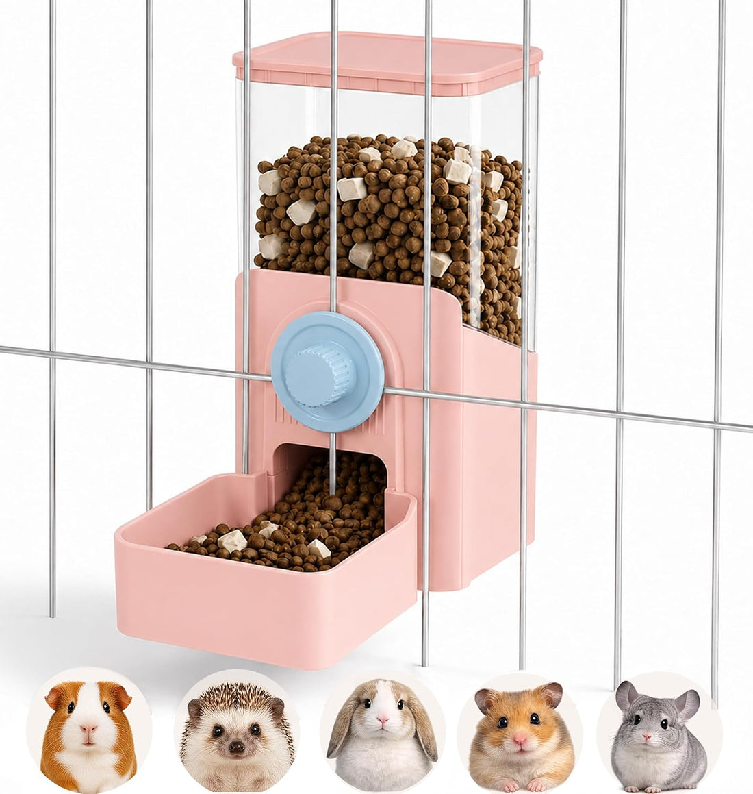 41 oz Hanging Gravity Feeder for Small Animal Cages Rabbit & Guinea