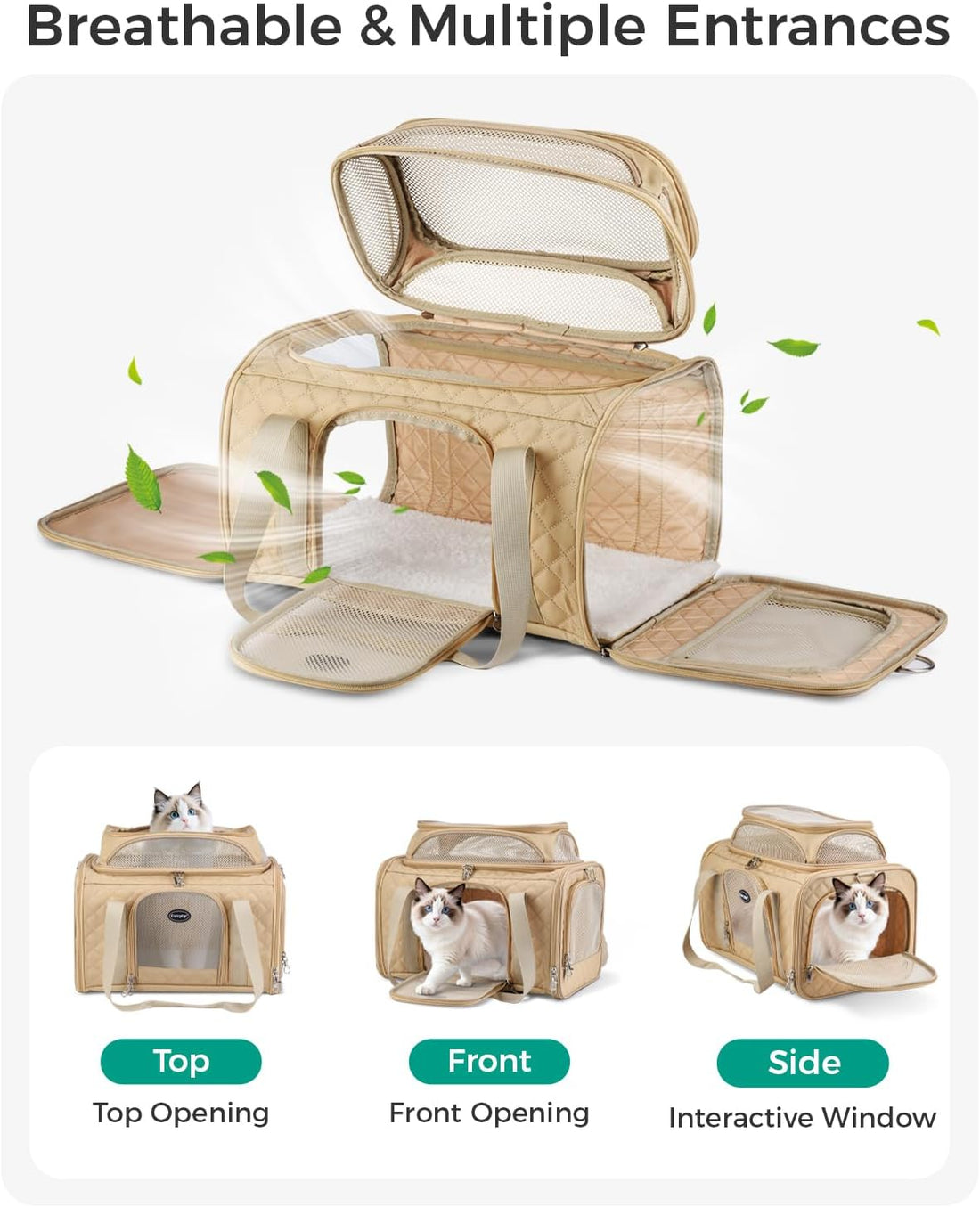 CarryTip Cat Carrier Airline Approved 17x11x9.5 Inches