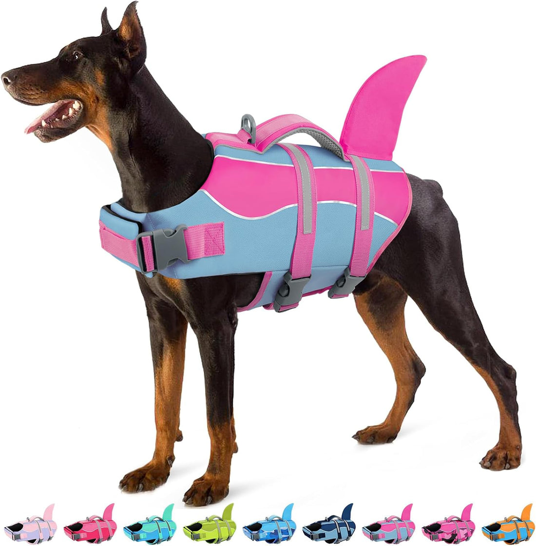Dog Life Jacket - Shark Dog Life Vest for Swimming Boating