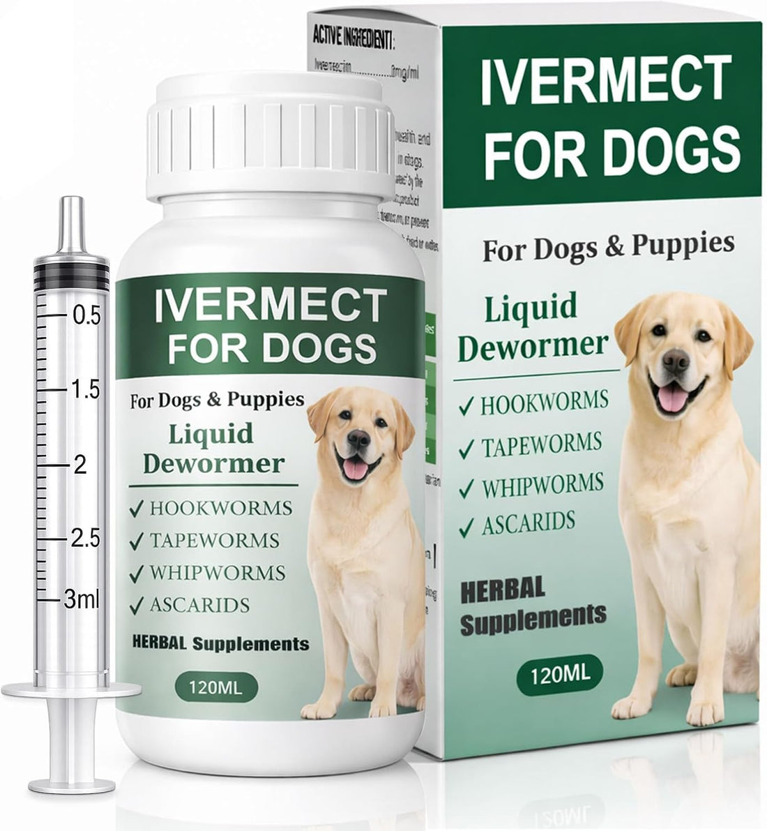 Dewormer for Dogs, Liquid Wormer for Hookworms, Lungworms, Pinworms