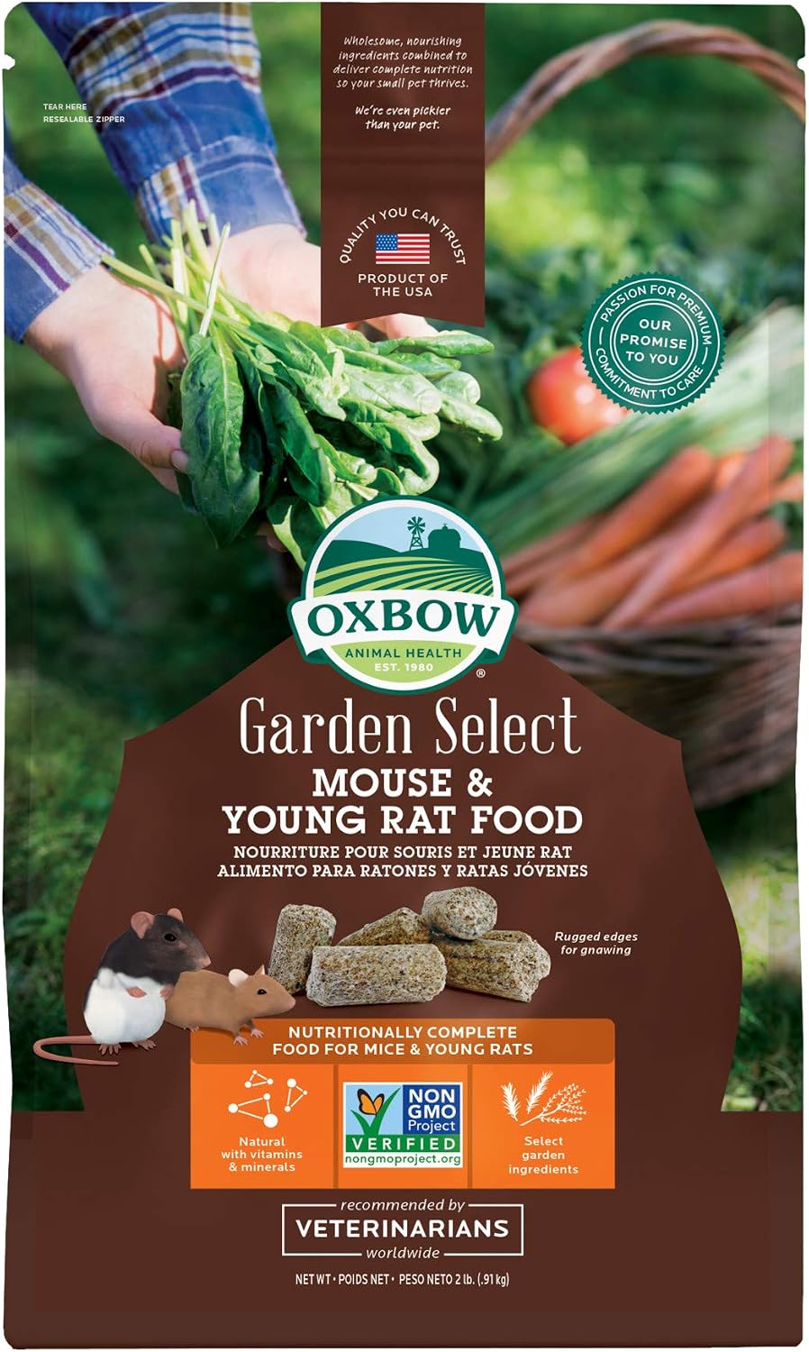 Oxbow Garden Select Mouse & Young Rat Food, Rat Food Pellets, Non-GMO