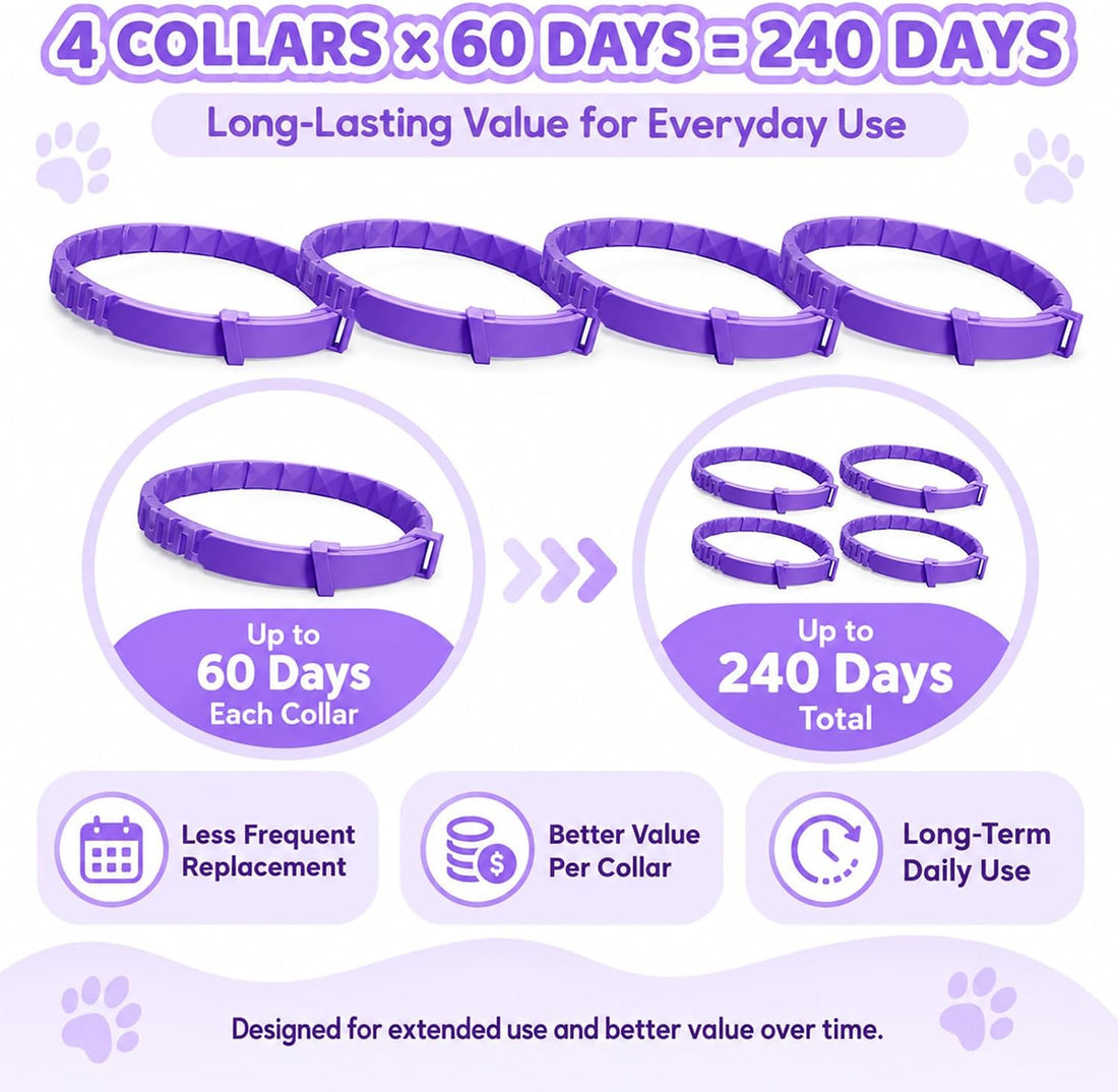 Calming Collar for Cats, 4 Pack Cat Pheromone Collar, 60-Day Each