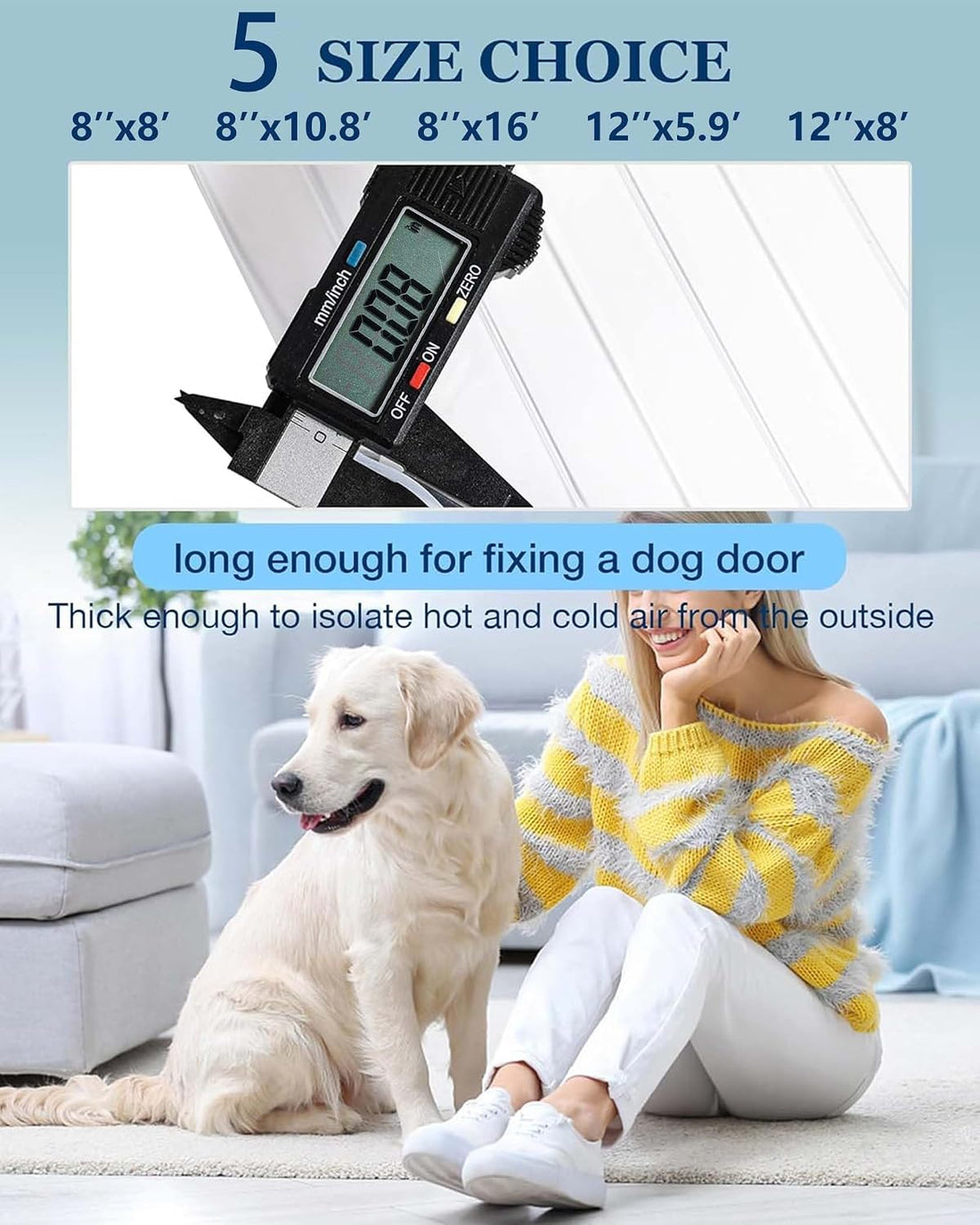 Ezcasch Dog Door Replacement Flap 12'' x 5.9' Clear PVC Doggie Flaps