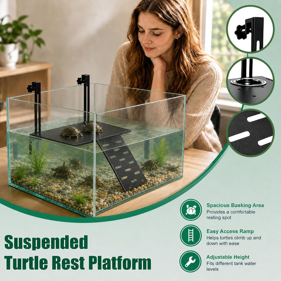Hanging Turtle Basking Platform, Frog Turtle Resting Accessories