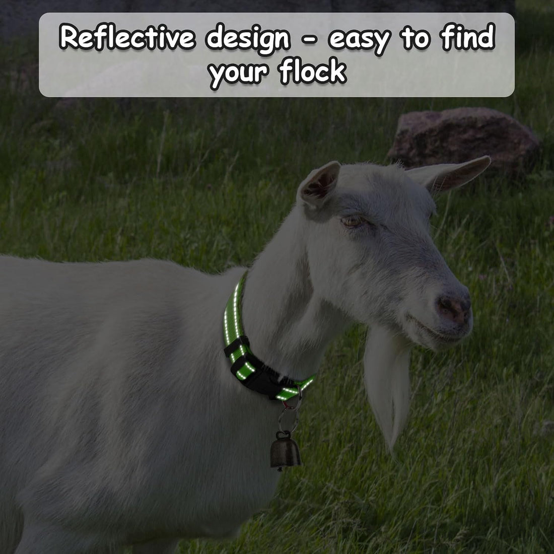 3 Pack Reflective Goat Collars with Bells,Anti-Lost Pet Collar