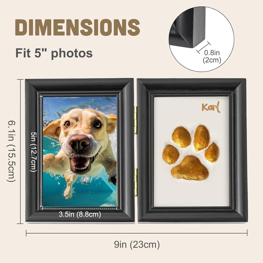Avont Paw Print Kit, Pet Memorial Keepsake with Frame