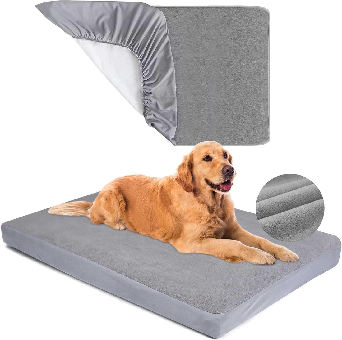 Dog Bed Covers Replacement Waterproof for Dog Bedding Washable Grey 2