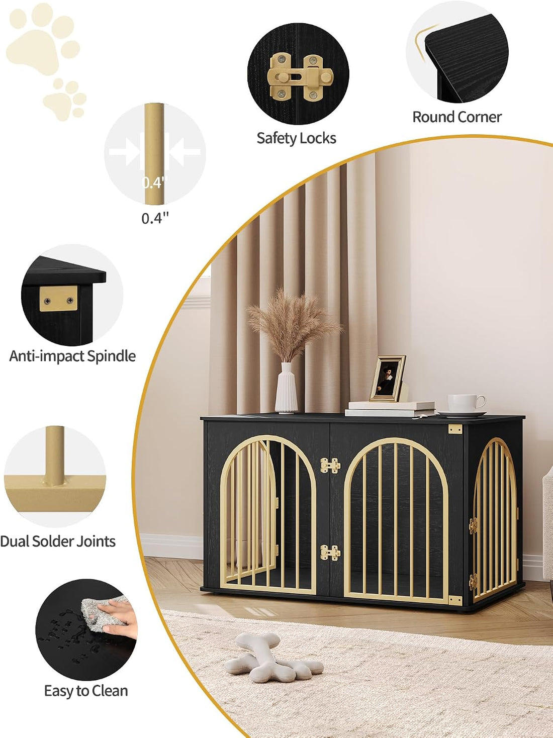 Hzuaneri 39.4 in Dog Crate Furniture,Dog Kennel Indoor