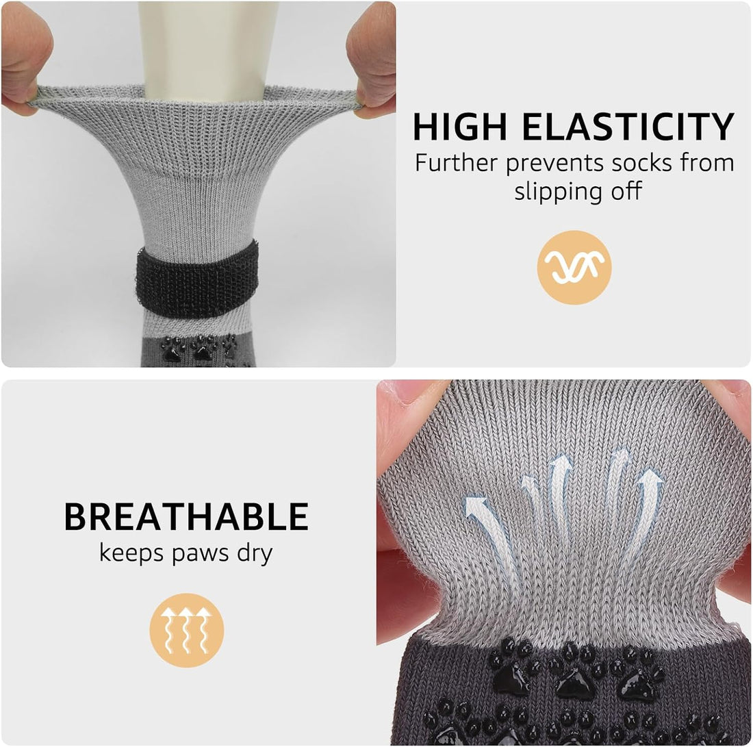 SCENEREAL Anti Slip Dog Socks to Prevent Licking Paws for Hardwood