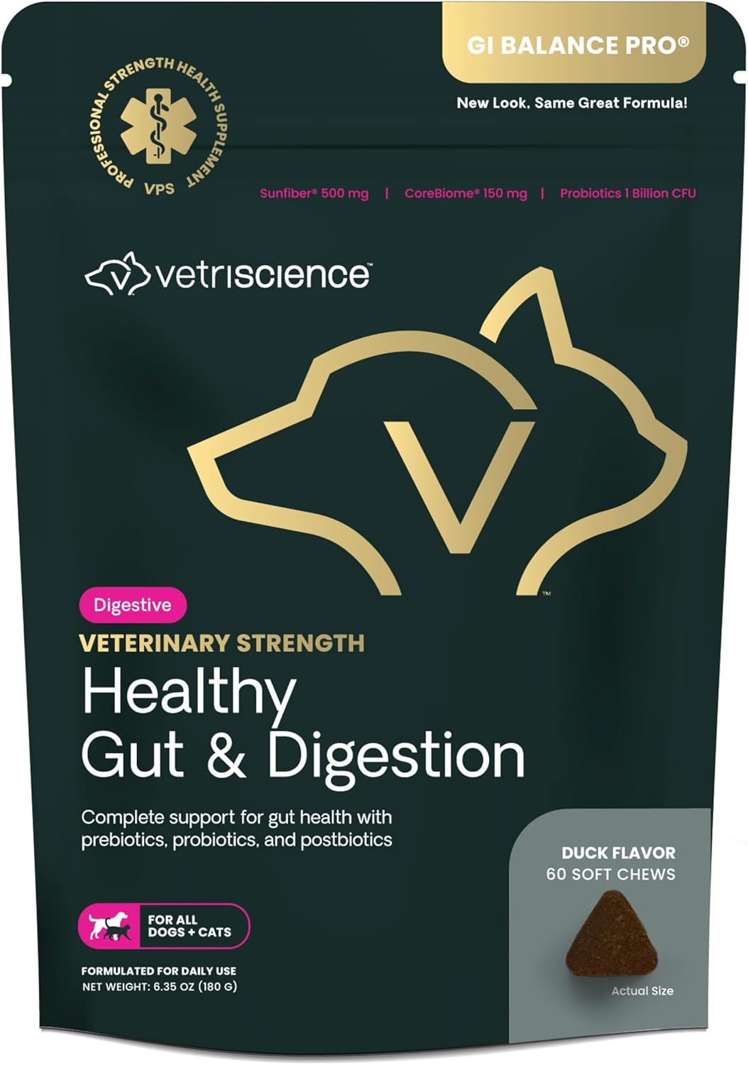 VetriScience Veterinary Strength Healthy Gut & Digestion, 60 Count