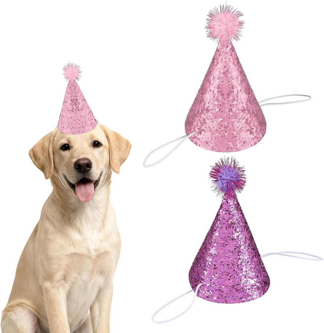 Dog Birthday Hat, Mini Small Dog Hats Cat Cobalt Blue, 2 Pcs