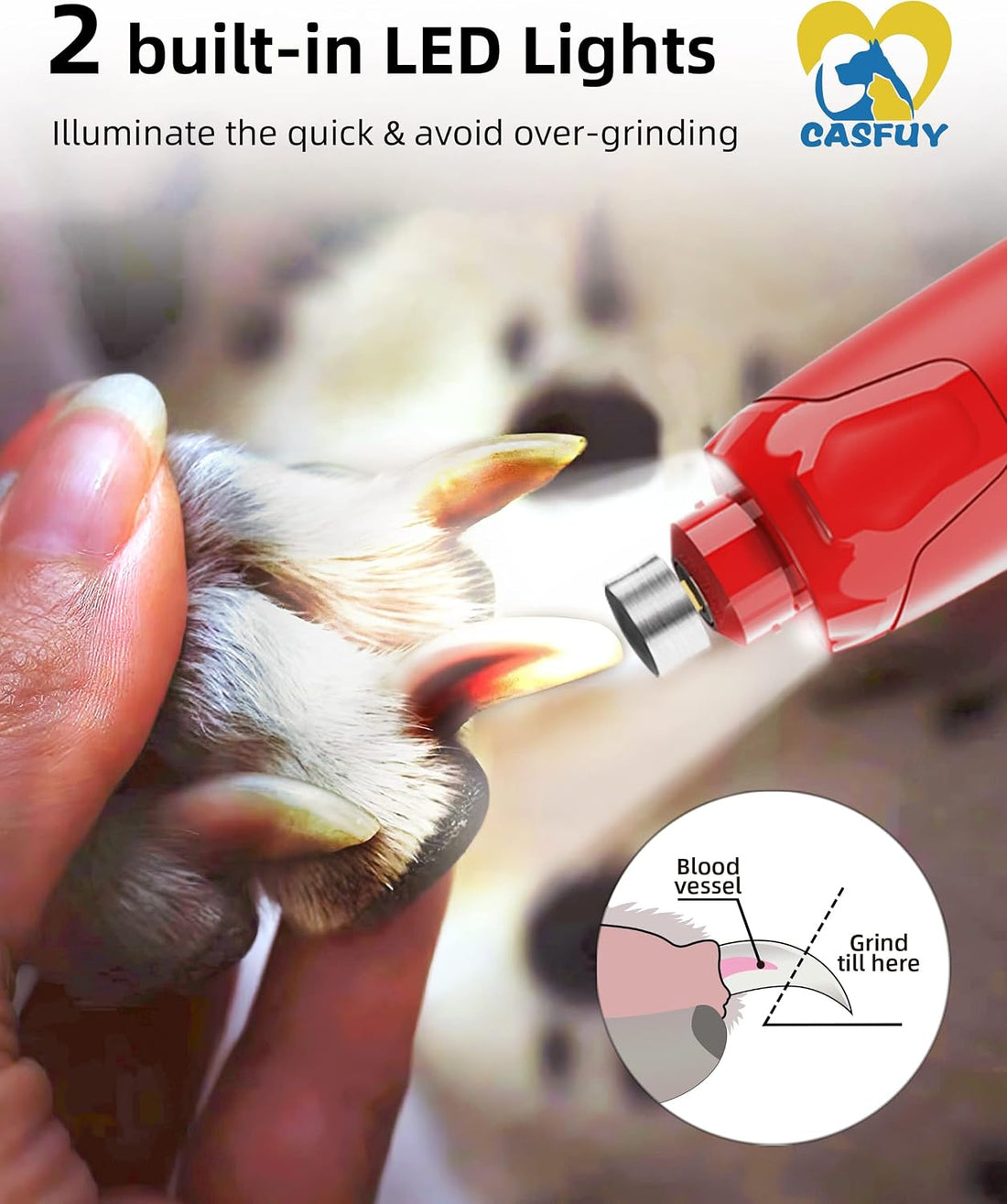 Casfuy Dog Nail Grinder Quiet