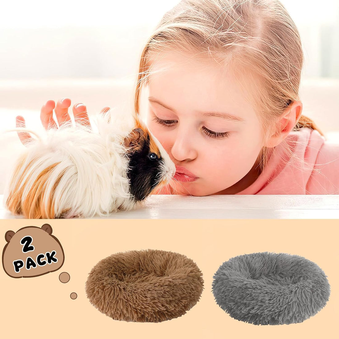 PETKNOWS 2-Pack Winter Guinea Pig Beds Hamster Bed Small Animal