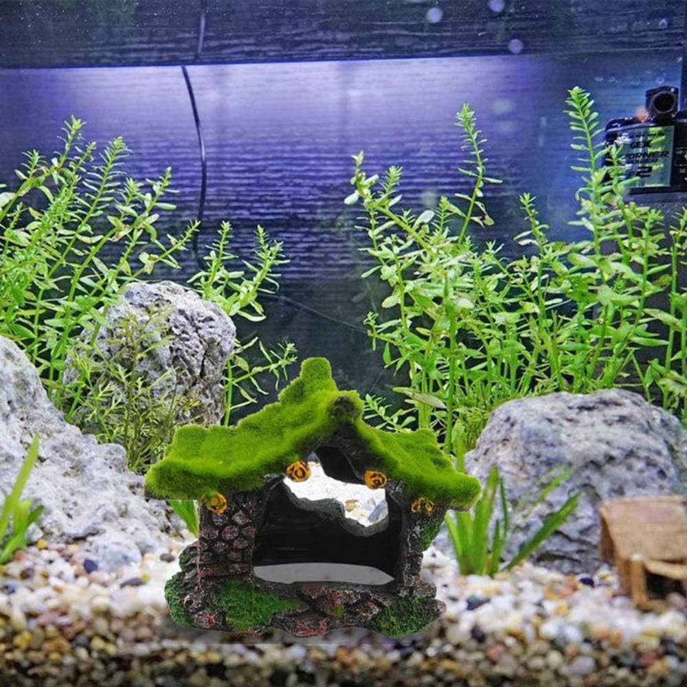 Aquarium Decoration House Resin Hideout Small Betta Fish Shrimp Tank