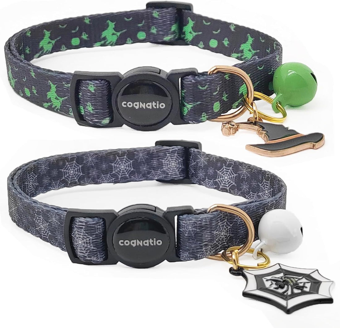 2 Pack Breakaway cat Collars with Bell,Safety Quick Release Pendant