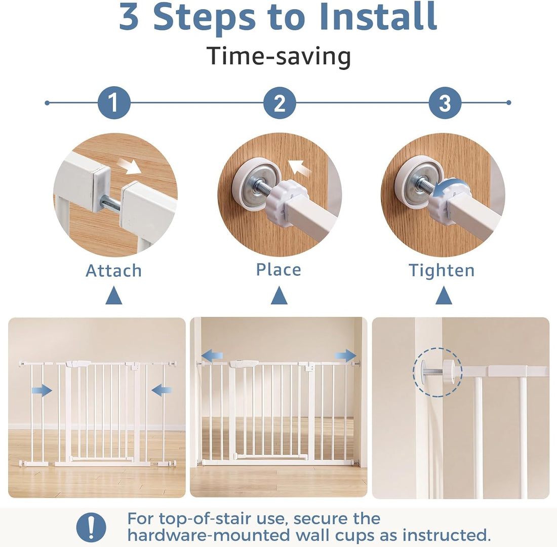 DUMOS 30-40.5" Baby Gate for Stairs & Doorways, Auto Close