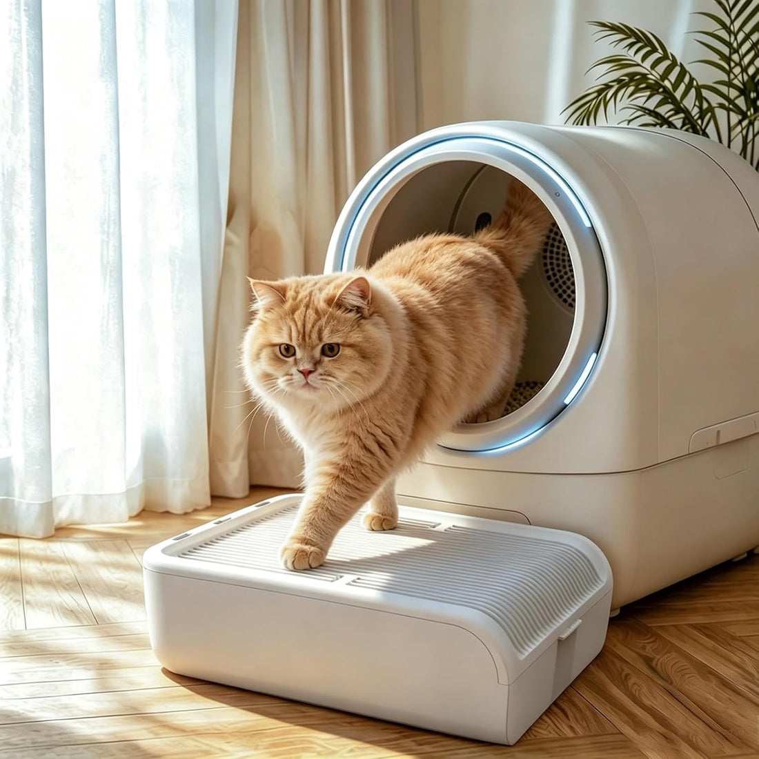 Litter Box Step for Cats, 15.2"ร12.3" Wide Litter Box Ramp Non-Slip