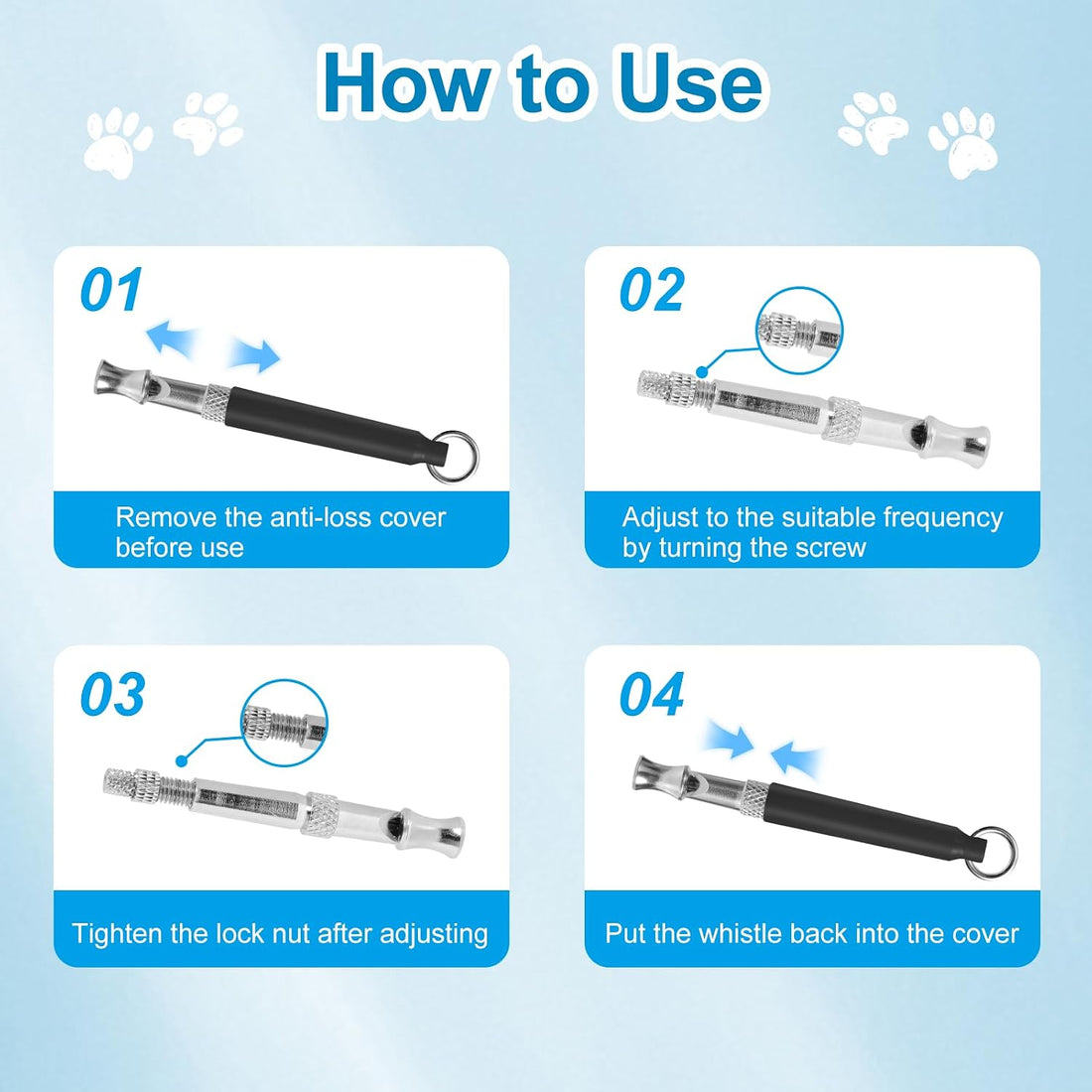 Irilatrue 2 Pack Dog Whistle Set
