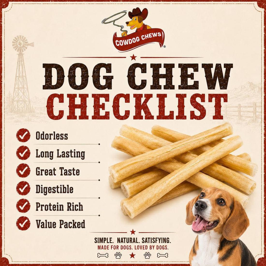 Cowdog Chews Collagen Rolls 6" - Odor-Free