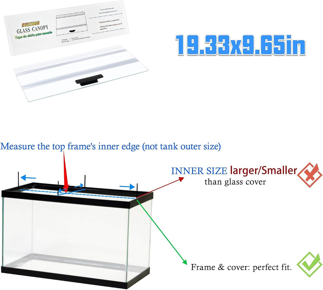 19.33x9.65in Clear Tempered Glass Canopy