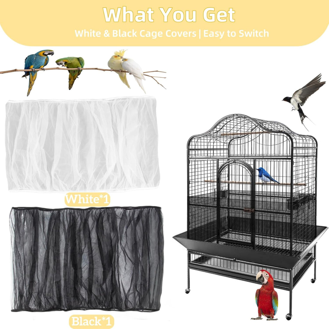 RAINFLOW 2 Pack Bird Cage Seed Catcher