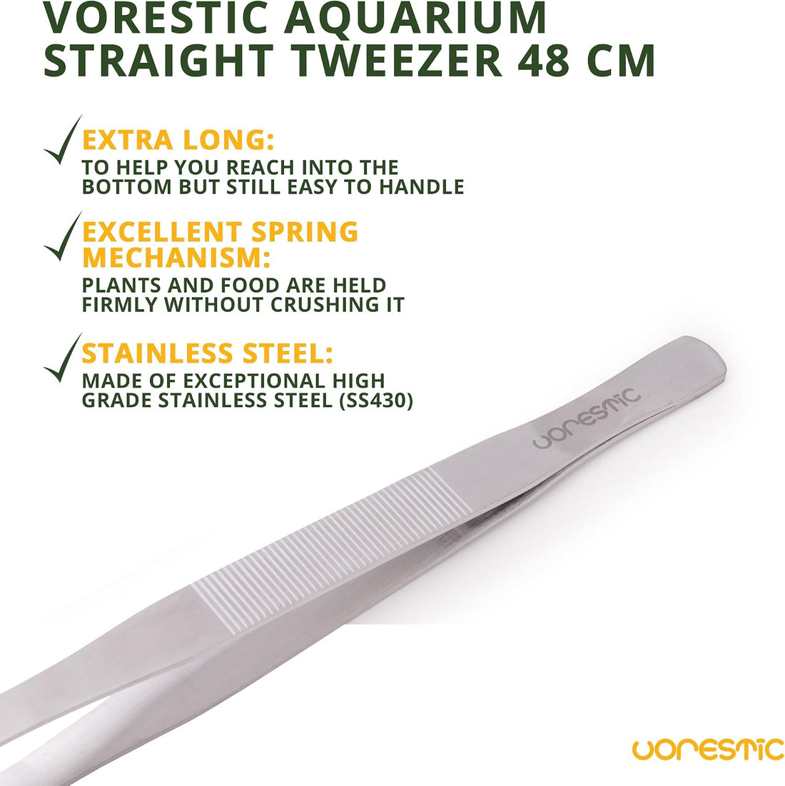 VORESTIC Curved Aquarium Tweezers 18 Inch