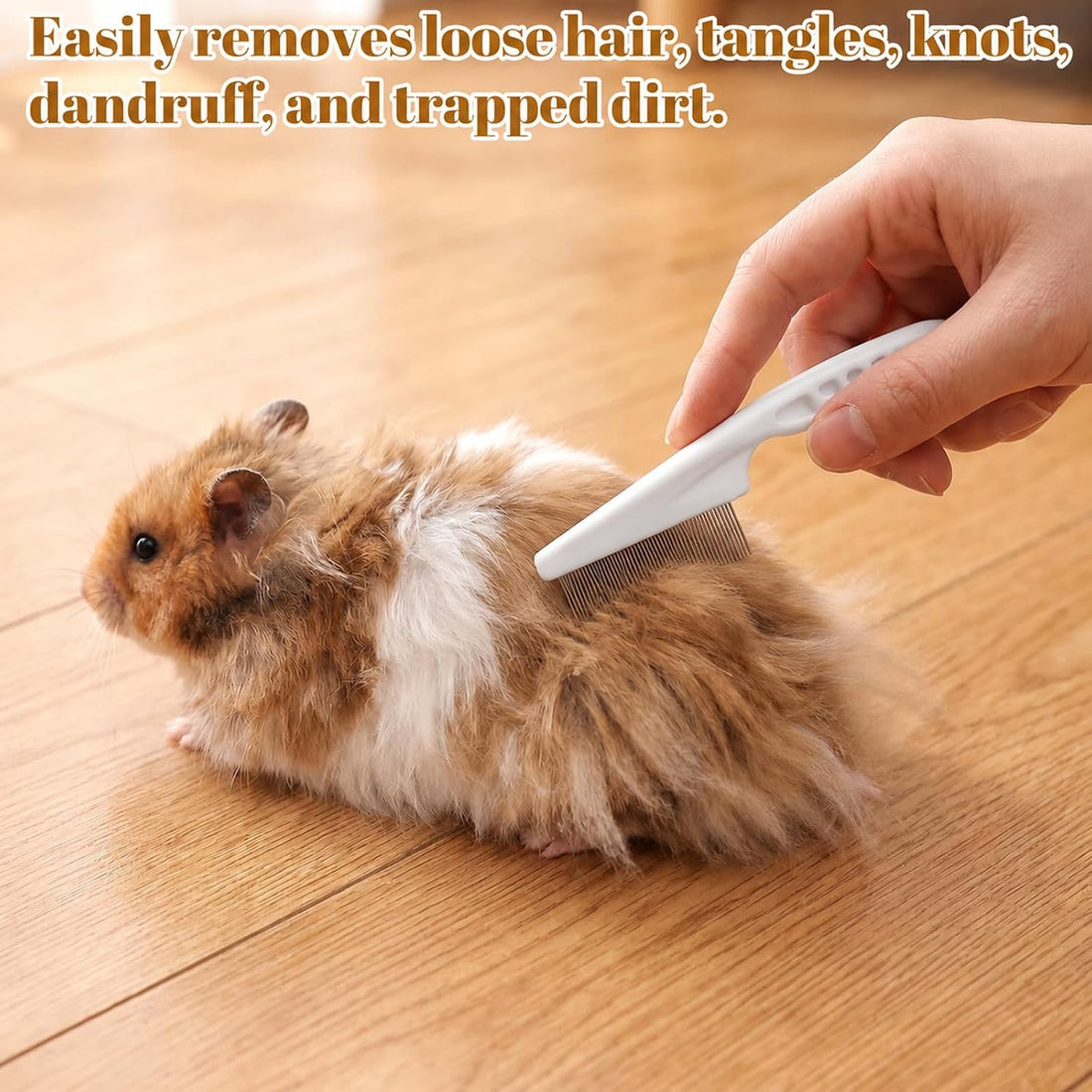 2Pcs Kitten Flea Comb, Fine-Tooth Stainless Steel Bunny Comb