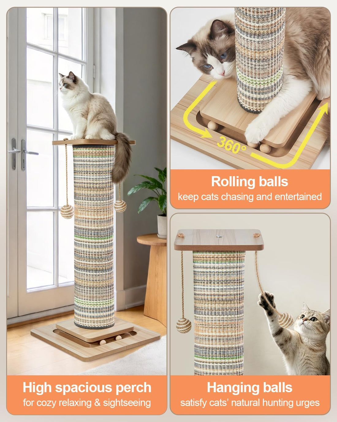 31" Extra Tall Cat Scratching Post