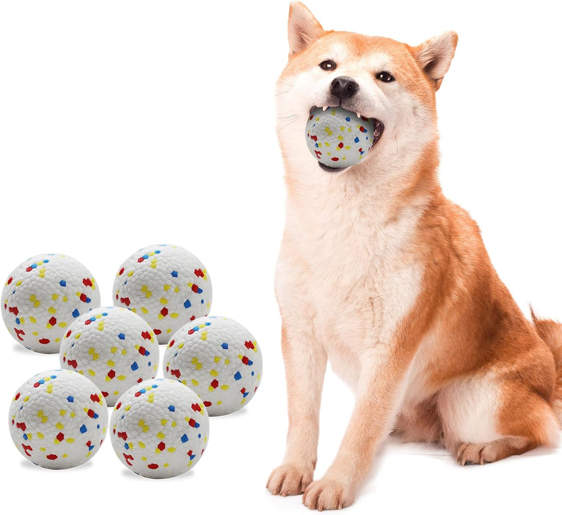 6 Pack Dog Toy Balls, 2.3 Inch ETPU Material