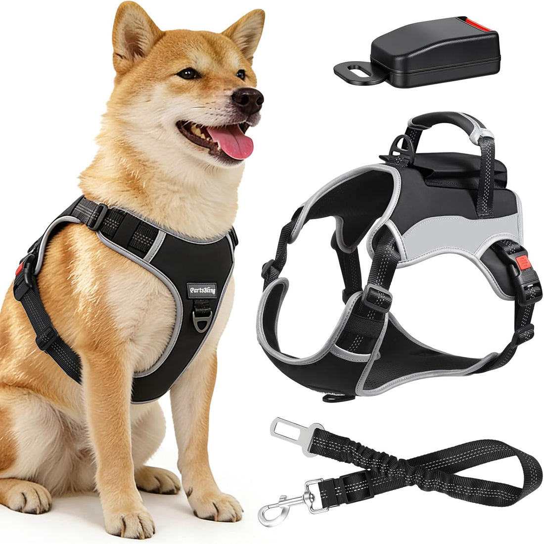 PartsBling Dog Car Harness, Dog Seat Belt Harness for Car