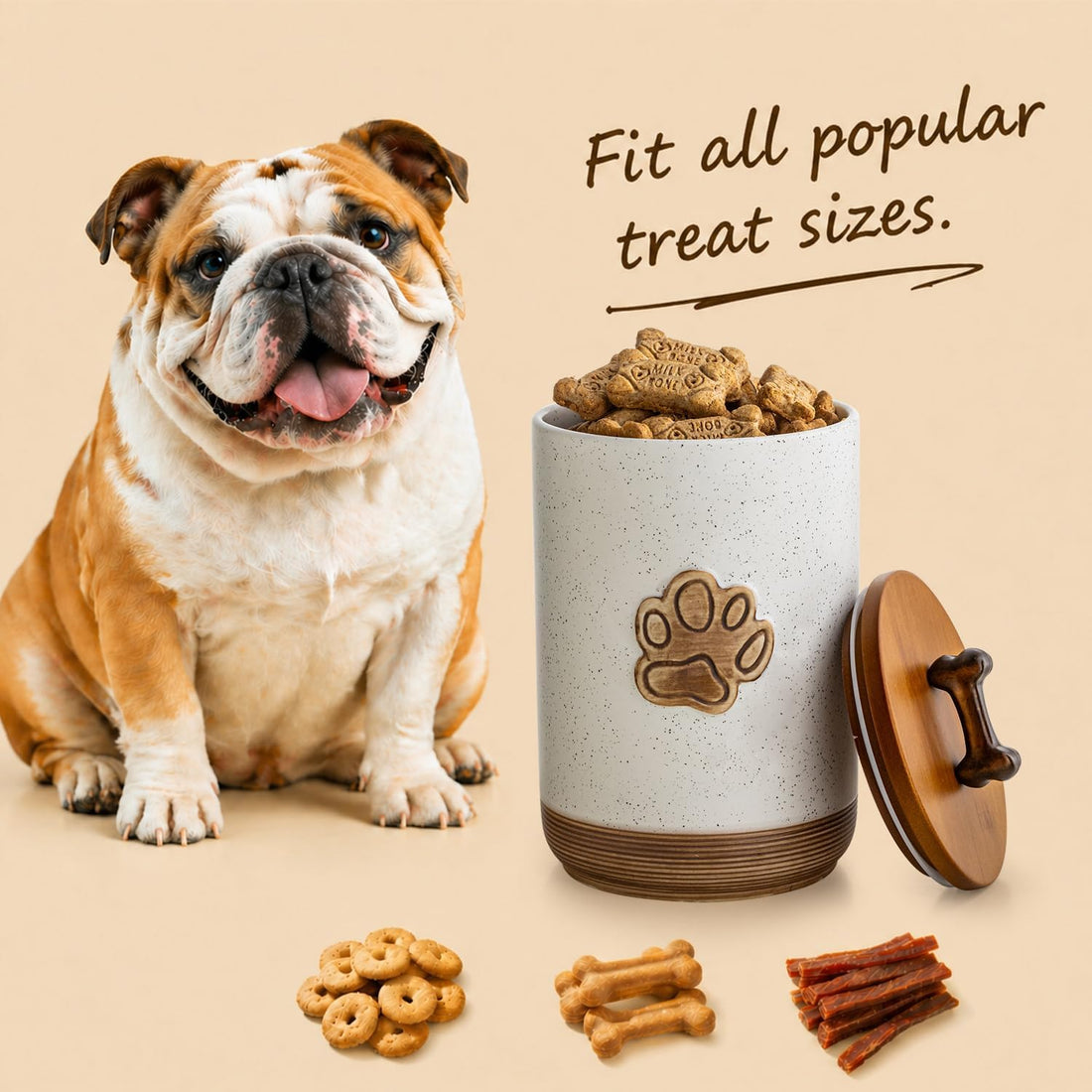 Miamolo Dog Treat Container with Lid