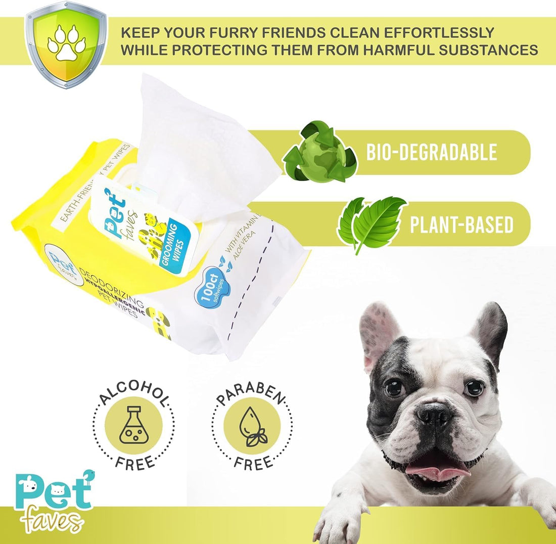 Pet Faves Dog Wipes for Cleaning and Deodorizing