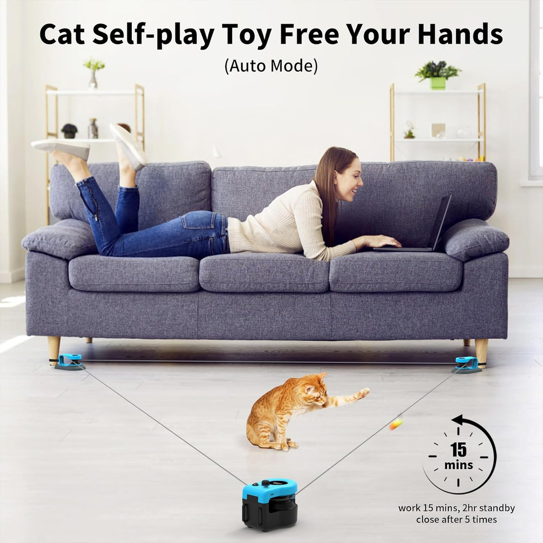 AsFrost Upgraded Interactive Cat Toy for Indoor Cats