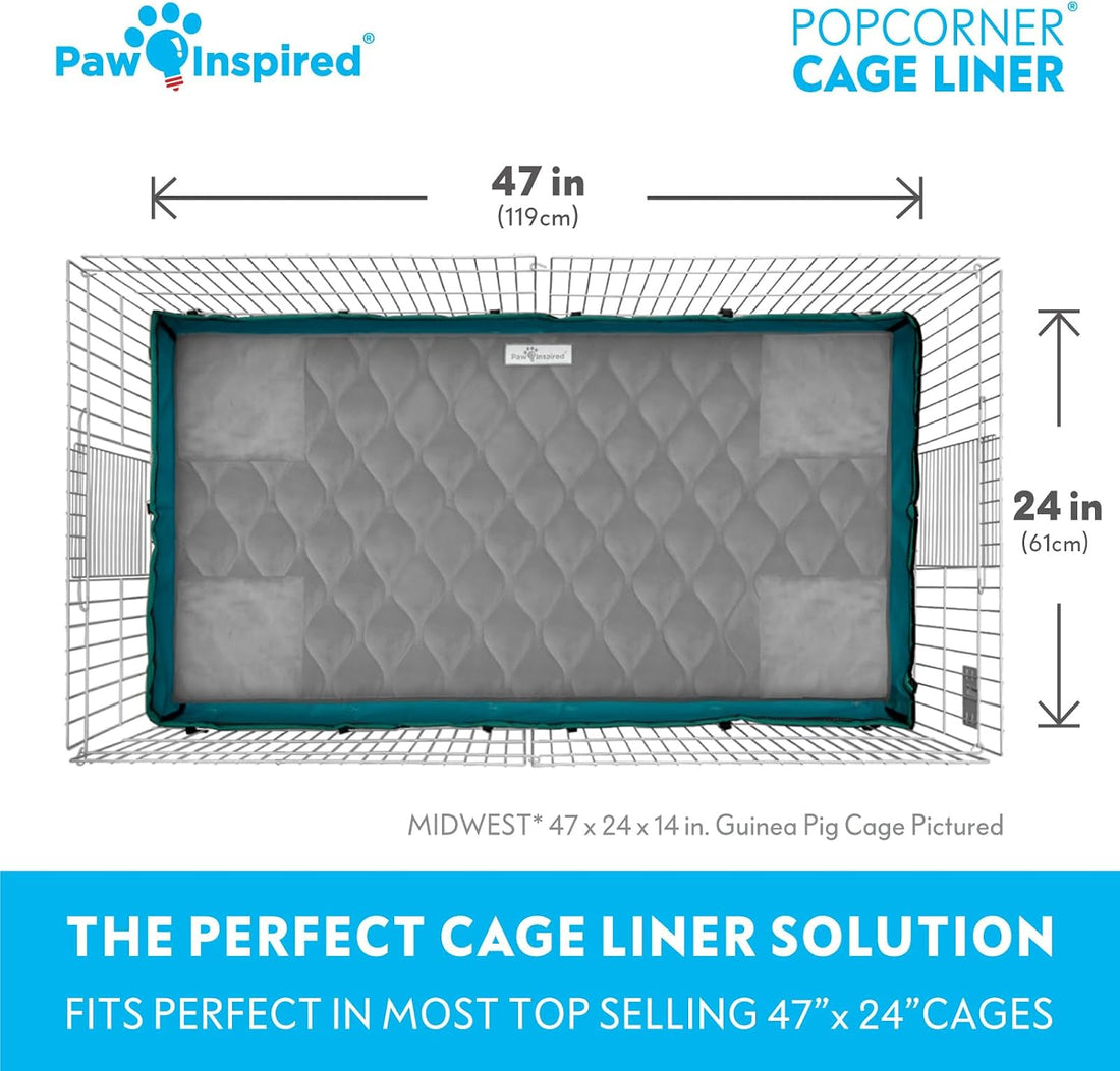 Paw Inspired PopCorner Washable Fleece Cage Liners, Midwest