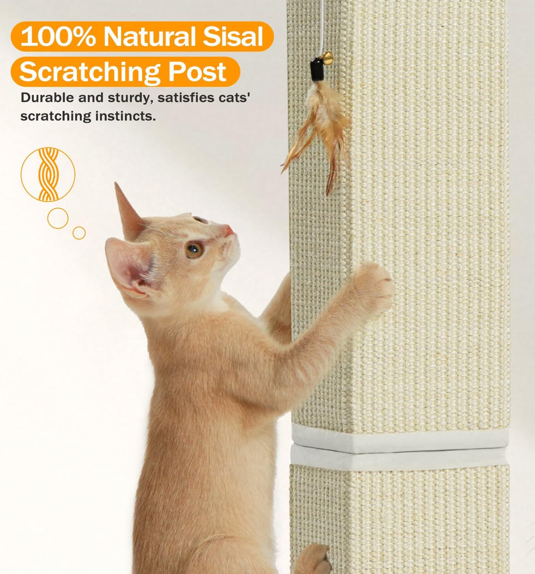 Made4Pets Cat Scratching Post for Indoor Cats, Sisal Cat Scratcher